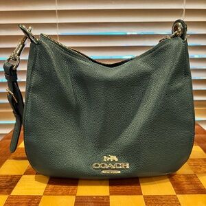 Coach Dark Green Leather Shoulder Bag